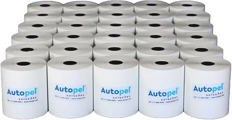 30 Rolos Bobina Térmica Autopel 57x40 40m P Relógio De Ponto, Calculadora