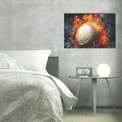 Impression sur toile baseball pour décoration murale de chambre ado