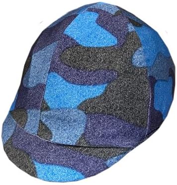 Equestrian Riding Helmet Cover - Blue Camouflage
