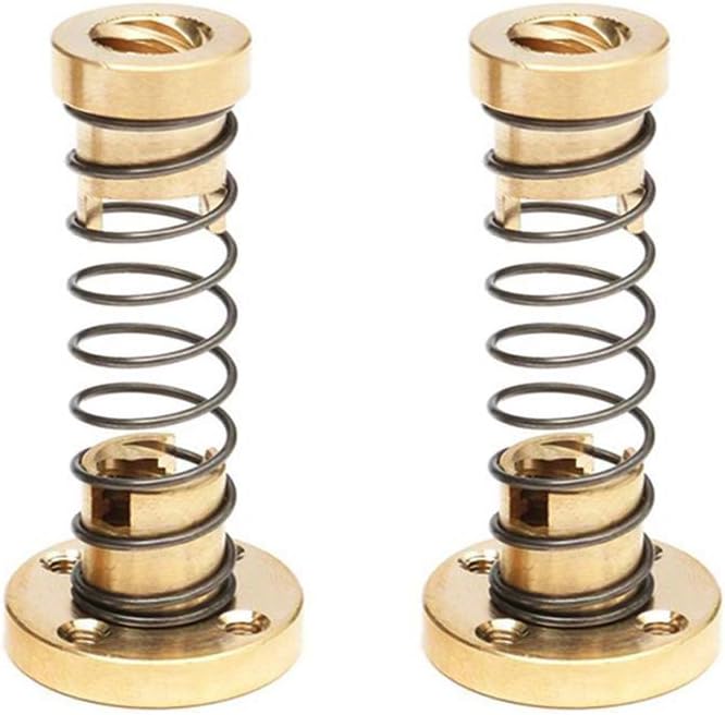 ARQQ 2Pcs T8 Anit-Backlash Spring Loaded Nut Elimination Gap Nut for 3D Printer CNC Machine 8mm Acme Threaded Rod Lead Screws