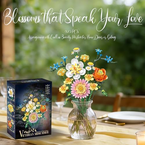 Flower Bouquet Building Set, Compatible with Lego Botanical Collection Gift, Artificial Bouquet Flowers Arrangement, for Adults Girls, Living Room Home Office Decor, 620PCS by Mavo brix - Used condition - Image 2
