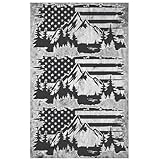 Road Rage Premium Vehicle Decals - Patriotic American Flag and Mountains Sticker - Car, Truck, Computer, Wall - White or Black 6 Year Premium Outdoor Vinyl (Black) (RRSM)