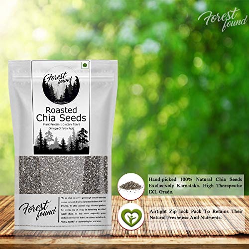 Image of Forest Found Roasted Chia Seeds For Weight Loss | Rich In Omega-3,Fiber,Calcium | Gluten Free (400 gram)