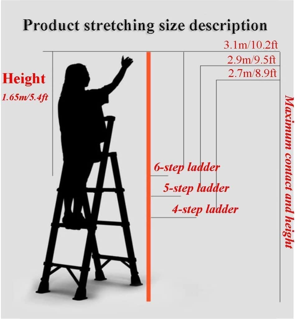 Step Ladder Folding Step Stool Extension Ladder Portable Folding Ladder Small Telescoping Ladders Easy To Store And Easy To Use Step Ladders For Home 330lb Folding Ladder Telescoping Ladder ( Color :