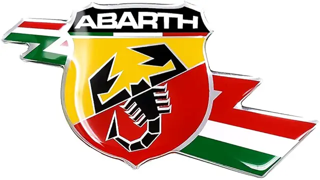 Abarth 3D Scudetto Folgore Stickers - Adesivi Abarth, 50 mm