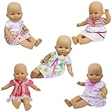 ZITA ELEMENT 5 Pcs Fashion Cute Dresses for 14 Inch to 16 Inch Baby Doll Clothes Dress, American Doll 18 Inch Girl Doll Clothes Outfits Xmas Gift