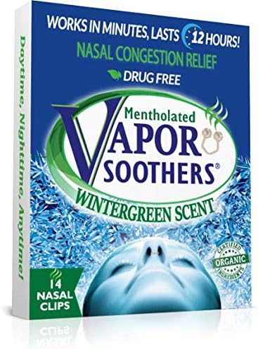 Vapor Soothers Nasal Dilator Clips, Instant Nasal Congestion Relief, Wintergreen, 14 Count, Drug-Free
