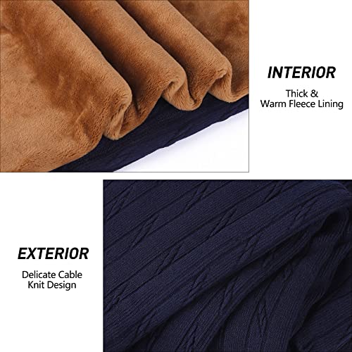 Resinta 1 Pair Toddler Girls Cotton Fleece Lined Leggings Thick Thermal Pants Warm Cable Knit Velvet Tights3