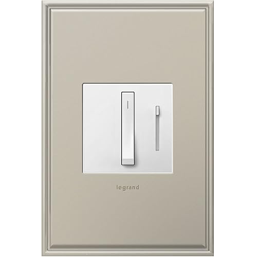 Miniatura 7 de Legrand Adorne Whisper Tru-Interruptor universal de atenuación, 700 W (incandescente, halógeno, MLV, fluorescente, ELV, CFL, LED) (con placa de