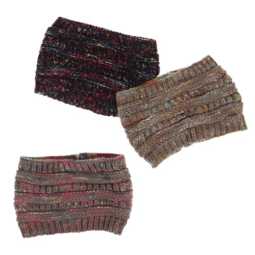 Bandeaux cache-oreilles pour festivals en extérieur | Set de 3 turbans lisses et chauds femme