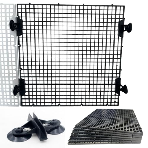 TQDXZA Black Fish Tank Dividers, 0.35 Inch Mesh Gap 11.8 x11.8 Inch Panel Size, 8 Pcs with 10 Strong...