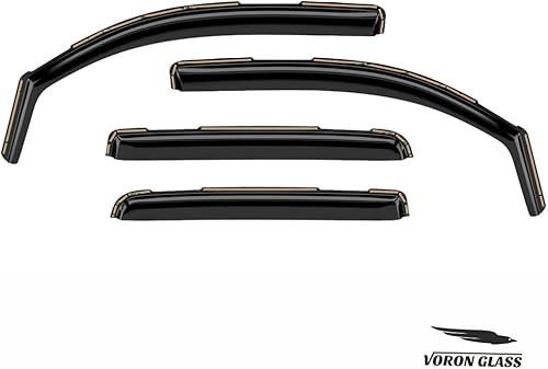 Miniatura 8 de Voron Glass Protectores de lluvia extra duraderos en canal para camiones Chevrolet (Chevy) Silverado/GMC Sierra 2014-2018 Crew Cab, deflectores de