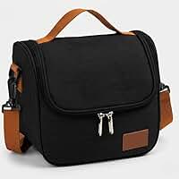 Bolsa Térmica Lancheira com Alça de Ombro para Marmita - Academira, Trabalho, Escola, Faculdade e Passeios - Marmiteira Impermeável Resistente 7 Litros - Cor PRETA
