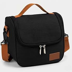 Bolsa Térmica Lancheira com Alça de Ombro para Marmita - Academira, Trabalho, Escola, Faculdade e Passeios - Marmiteira Impermeável Resistente 7 Litros - Cor PRETA
