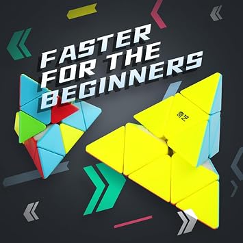 XMDCuber QY Toys 3x3 Pyramid Speed Cube Stickerless, 3x3x3 Pyraminx Triangle Magic Cube