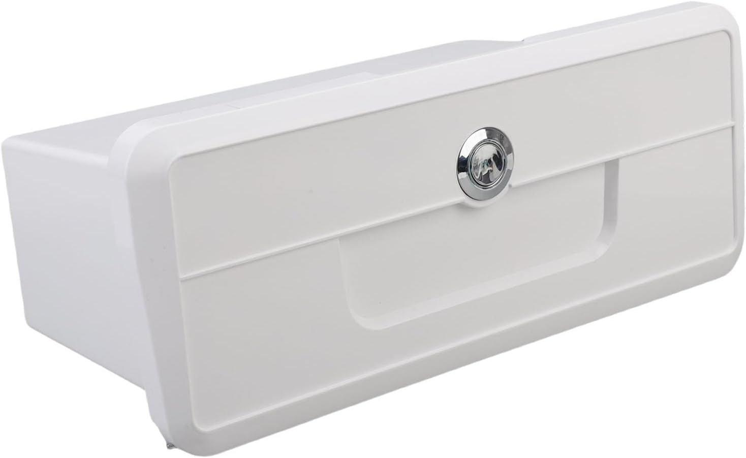 Marine Boat Storage Box, Pontoon Yacht Storage Compartment with 2 Non Slip Cup Holders, Concealed Button Lock Replacement Boat Glove Box for Fishing Sailboats RVs