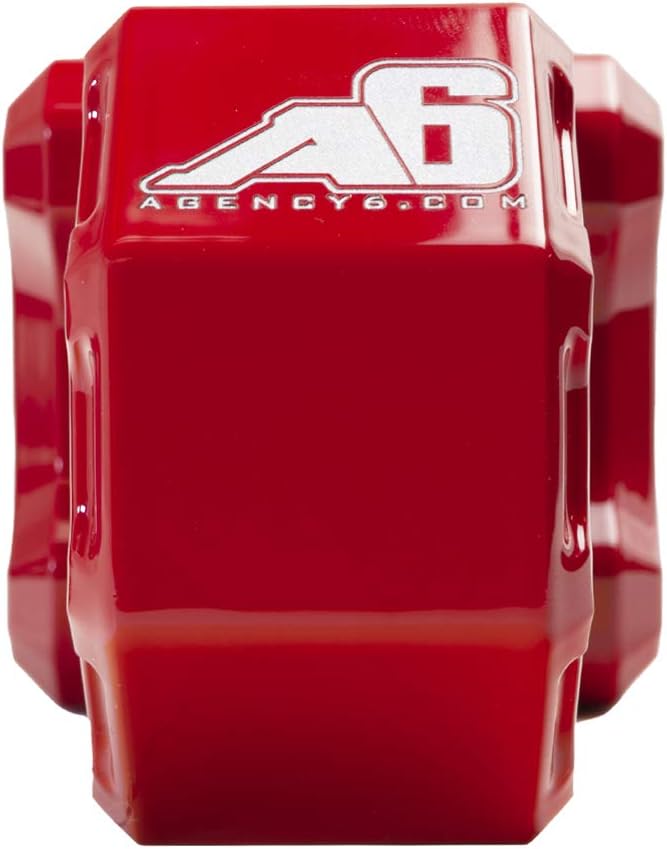 Agency 6 Recovery Shackle Block Assembly 2.5 INCH Double Hole, Red - Hitch Receiver Block - Proudly Made in The USA