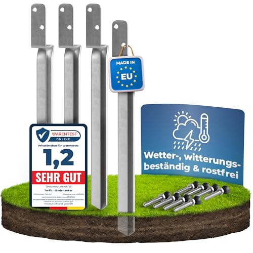 TORFIX® 4er-Set Einschlaghülse Schaukel Bodenanker Z-Form Feuerverzinkt Erdanker für Holzpfosten Bodenhülse Pfostenträger für Schaukel 50 cm inkl. 4 Schrauben (6×8) & Sicherheits Abdeckkappen TORFIX® 4er-Set Einschlaghülse Schaukel Bodenanker Z-Form Feuerverzinkt Erdanker für Holzpfosten Bodenhülse Pfostenträger für Schaukel 50 cm inkl. 4 Schrauben (6×8) & Sicherheits Abdeckkappen