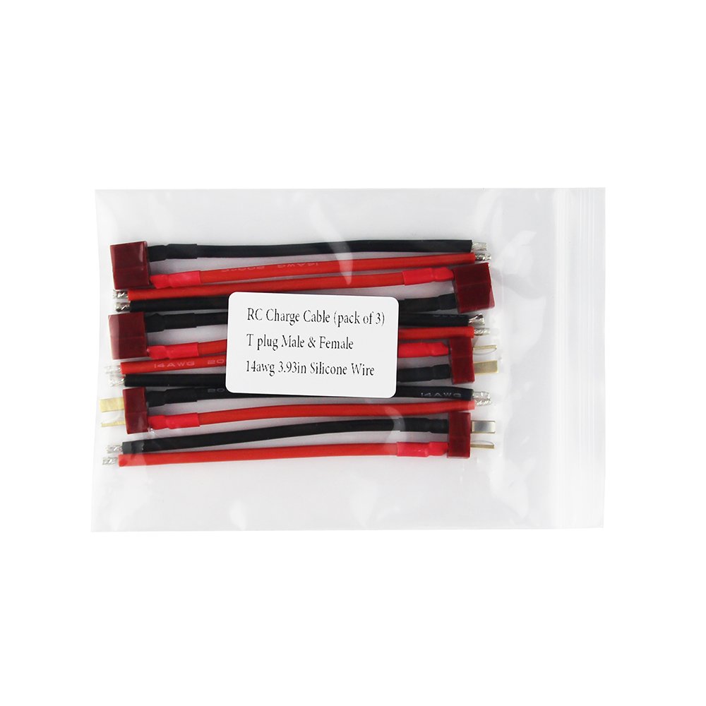 Lot De 3 Paires Adaptateurs Connecteur T Deans Mâle/femelle Avec Câble 14AWG 10 Cm, 600V, Pour Batterie Lipo RC