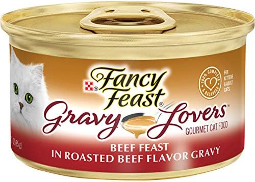 Purina Fancy Feast Gravy Wet Cat Food, Gravy Lovers Beef Feast in Roasted Beef Flavor Gravy - (24) 3 oz. Cans