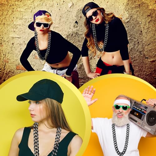 Plastic Hip Hop Chain Necklace, 80s 90s Costume Accessory, Men's Chunky Necklace, Big Chunky Gold Chain,4