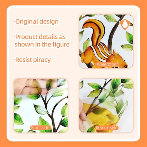 Vinilos Decorativos Bosque con Árbol y Animales 57.48x53.54 pulg miniatura 5