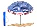 Party With Pride Giant 8’ Beach Umbrella/Includes Large Sand Anchor/Hanging Hook/Carry Bag/UV Protection For Sun And Outdoor/Windproof/Adjustable & Telescoping (American Flag)