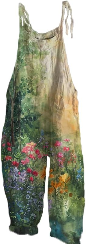 Plus Size 2024 Summer Floral Printed Short Sleeve Jumpsuit for Women Wide Leg Beach Jumpsuit with Pockets