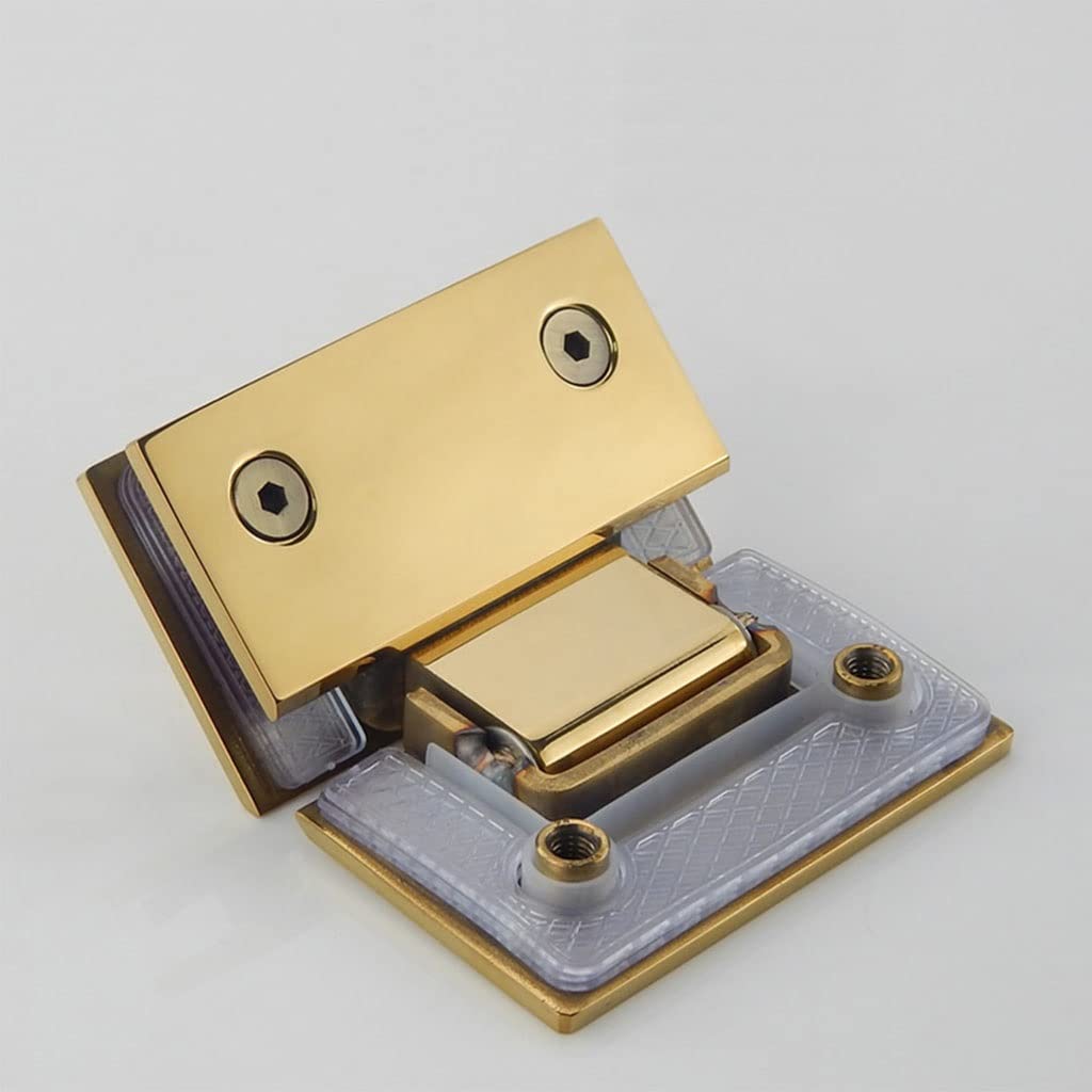 Bisagras de gabinete, abrazadera fija de vidrio de acero inoxidable dorado 90 grados 135 grados 180 grados, 1 paquete(135 degree)