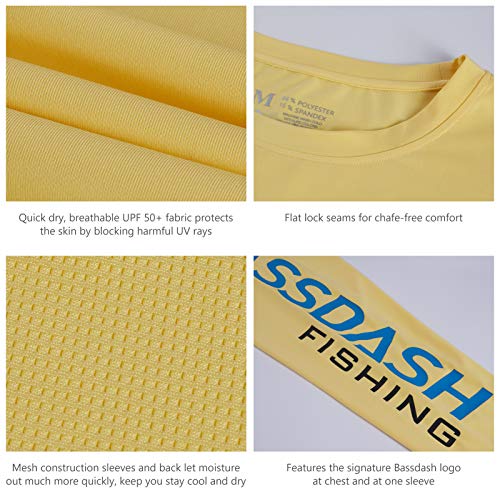 Image of BASSDASH Fishing T Shirts for Men UV Sun Protection UPF 50+ Long Sleeve Tee T-Shirt