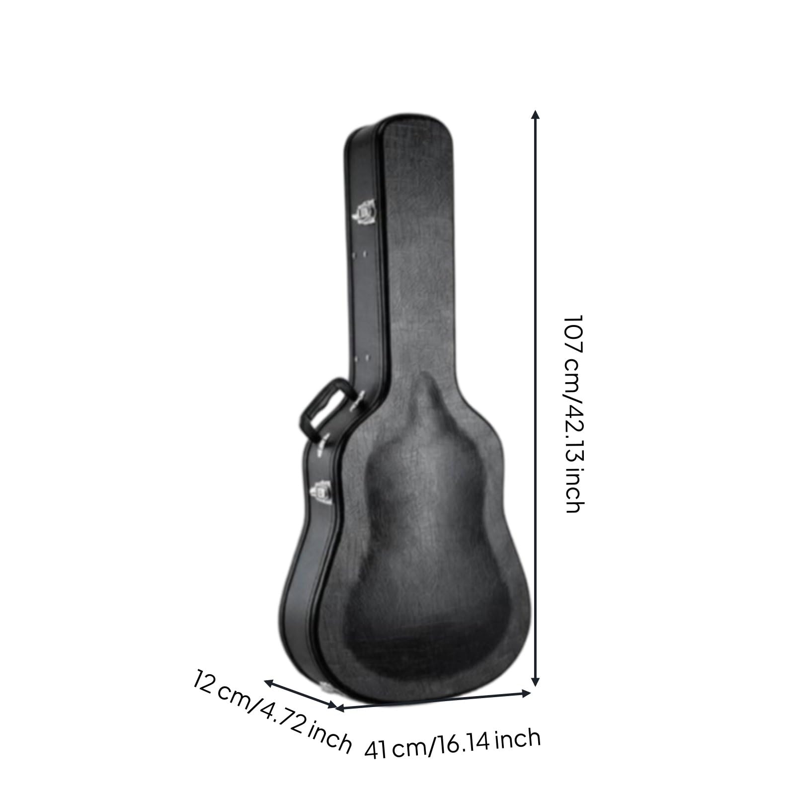 Qianly Attrezzatura Musicale Imbottitura 20 Mm, Custodia Rigida Per Chitarra 40/41 Pollici, PU, Esterno Nero, Interno Crema, Con Spallacci