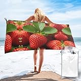 ZASJTO Strawberry Quick Dry Bath Towels - Super Soft Bath Towels for Home, Spa, Gym, Travel
