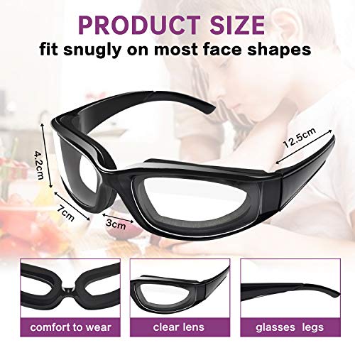 5 Pairs Onion Glasses,Onion Goggles Glasses,Anti-Fog No-Tears,Kitchen Onion Glasses with Inside Sponge for Cutting and Cooking for Women Men Cleaning Kitchen - Thumbnail 4