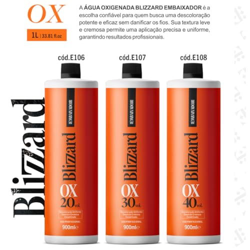 Água Oxigenada OX 20vol. Blizzard Embaixador 900ml