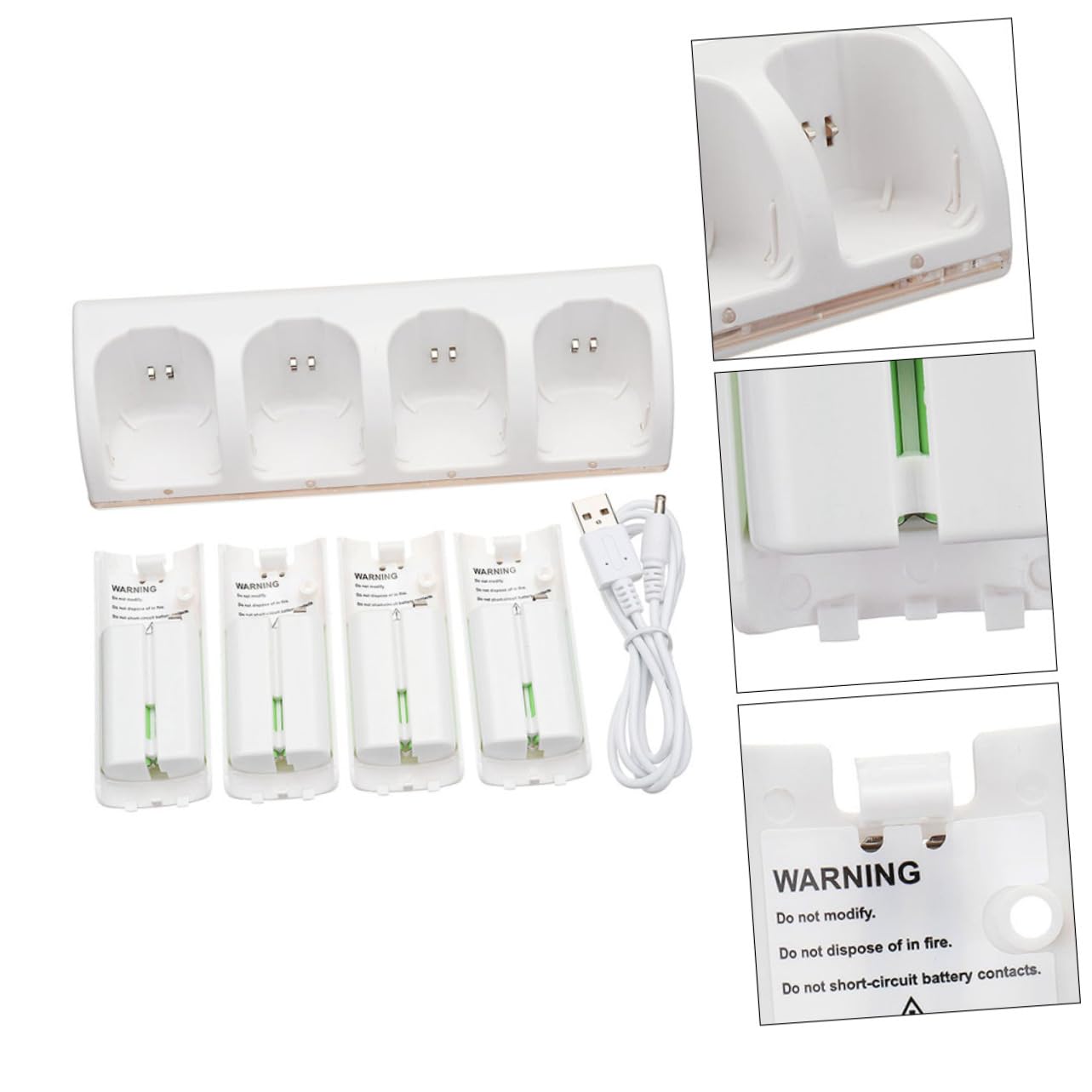 UKCOCO Batería de Luz Azul Cargador de Batería Ranuras y Adaptador de Carga USB para Recargar Pilas Recargables y Recargables