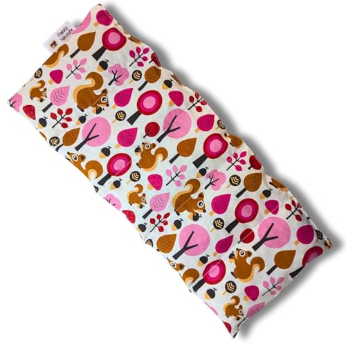 Franzis Nähstube 50x20cm Dinkelkissen Wald Pink in 100% Baumwolle I Körnerkissen Dinkel 50x20 für Mikrowelle I Wärmekissen, Dinkelkernkissen,...