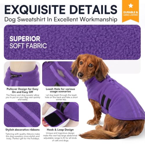 Image of Queenmore Large Dog Sweater,Fleece French Bulldog Sweater with Leash Hole