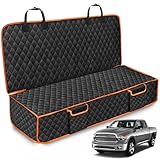 XHRING Dog Car Seat Cover for Dodge RAM 1500 2500 3500 2000-2026 Truck Back Seat Accessories CrewCab MegaCab RegularCab 4Dr QuadCab Pickup, Scratchproof Pet Bench Backseat Covers