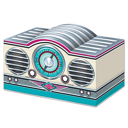 Beistle 3-D Rock & Roll Radio Centerpieces, 5.75" x 9.5", Set of 3- 1950's Decade Themed Party Supplies, Birthday Table Decor by Beistle - Used condition - Image 3