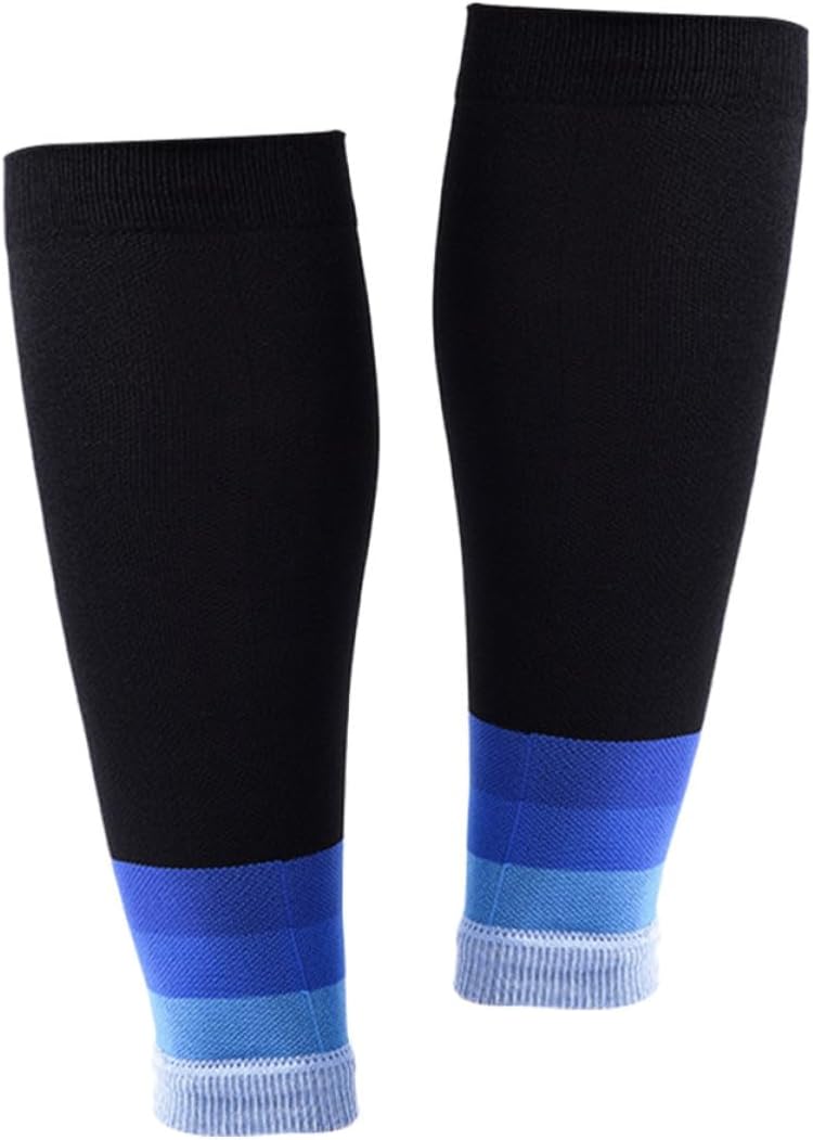 Calf Compression Sleeve for Running and Workouts, Blue Polyester Spandex