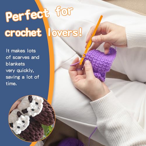 Image of QMNNMA 6 mm Crochet Hook, Ergonomic Crochet Hooks, Crochet Needles | Ergonomic Crochet Hooks for Arthritic Hands, Colorful Transparent Crochet Hook for Beginners and Crocheting Yarn