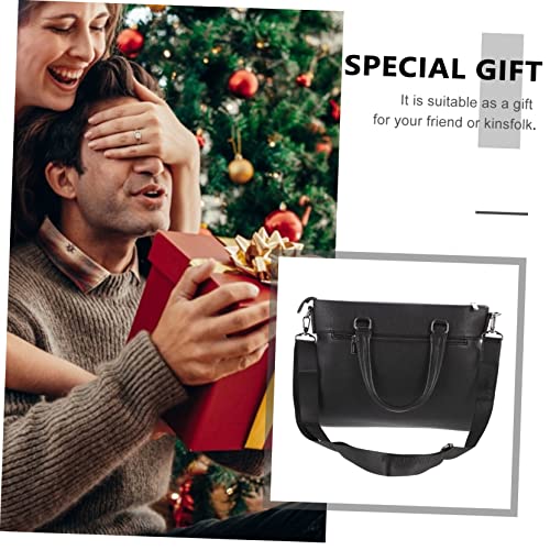Men's Pu Briefcase Laptop Bag Business Shoulder Bag Storage Space for Traveling2