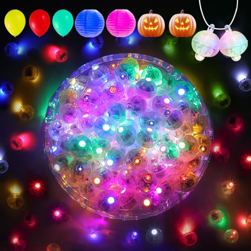 Image of Aogist 50Pcs Balloon Lights with Hook,Long Standby Time,Waterproof Mini Light for Birthday Party Wedding Christmas Halloween Easter Decorative(Steady, 10-Colors)