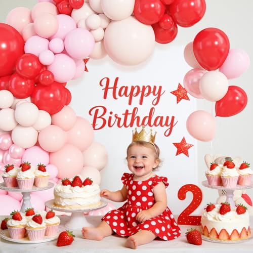 Image of Amandir 153pcs Red and Pink Balloons Arch Garland Kit Different Sizes