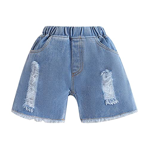 Toddler Kids Jeans Shorts Ripped Distressed Raw Denim Shorts Girls Boys Bermuda Jean Shorts High Elastic Waist Casual2