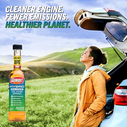 Image of Gumout 510339 Hybrid Balance Fuel System Defender, Preserves Fuel Degradation, Cleans Injectors & Boosts Efficiency, Easy Pour & Go, Treats up to 19 Gallons per Bottle -10 Fl Oz