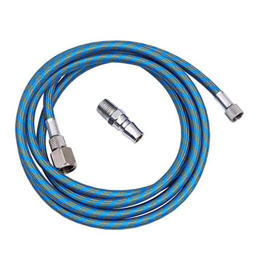 BESPORTBLE Manguera de Aire Manguera de Aerógrafo Trenzada con Accesorios Estándar en Ambos Extremos para La Conexión del Aerógrafo Y La Bomba de Aire
