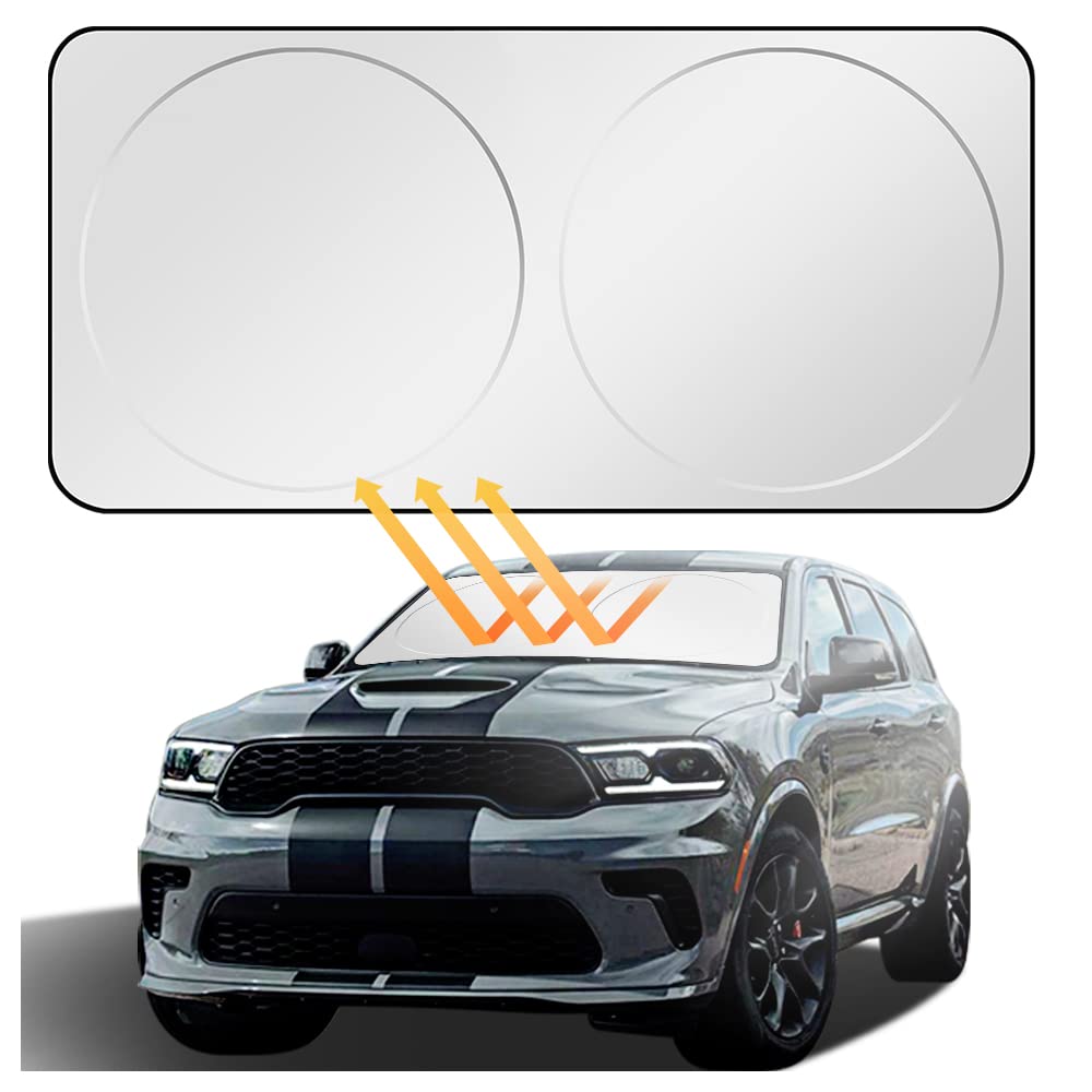 Summer Must-Have Windshield Sun Shade,0% Light-Transmitting Sunshade for Car Windshield,A Comfortable Driving Atmosphere,Rejection of UV Rays (L(63''*33.5''))