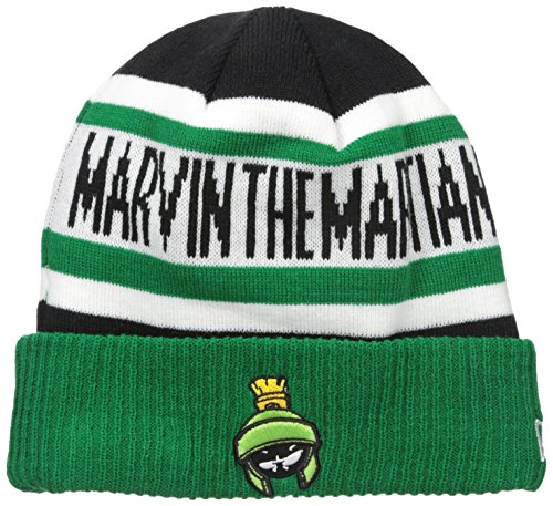 New Era Cap Men s Biggest Fan 2.0 Marvin The Martian Knit Beanie, Green, One Size
