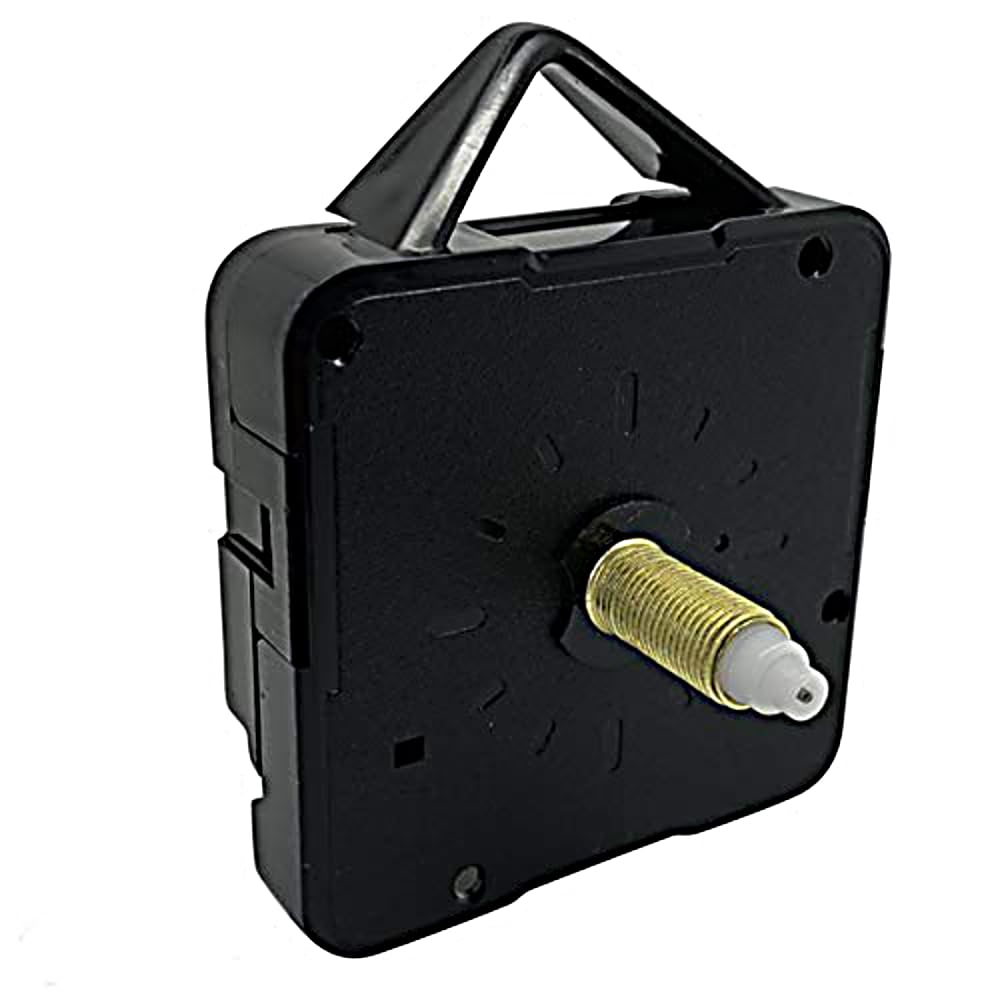 Dans Clock Shop Black New Replacement Non Ticking Quartz (Sweep) Clock Movement Mechanism Motor - Diy - Fittings - Various Sizes (Long - Gold Thread 15Mm - Total Length 21Mm)